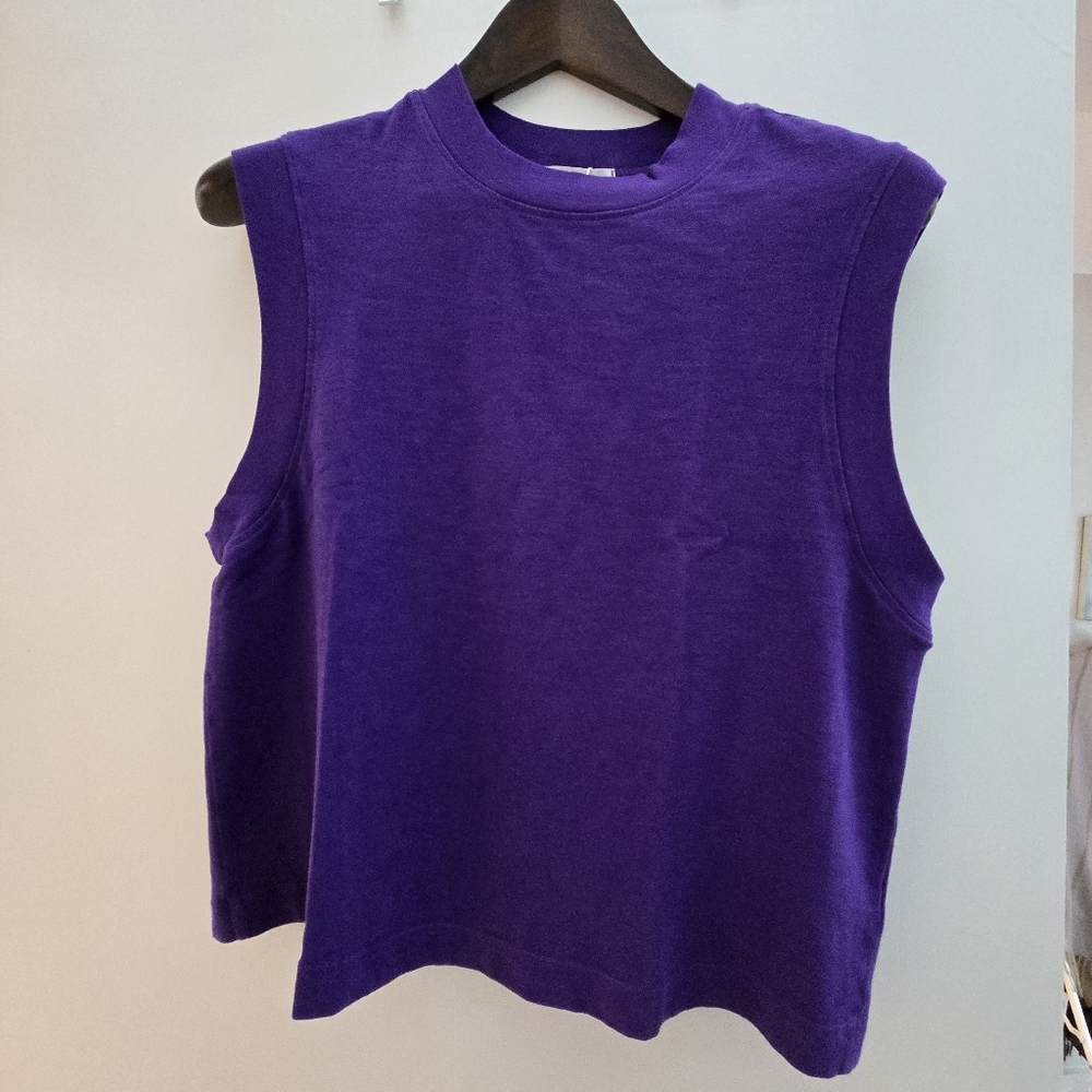 Cotton Citizens Purple Sleeveless Women's Tokyo Crop Top - Picture 2 of 2